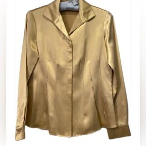 Lafayette 148 $498 Silk Pleated Button Up Blouse ✨